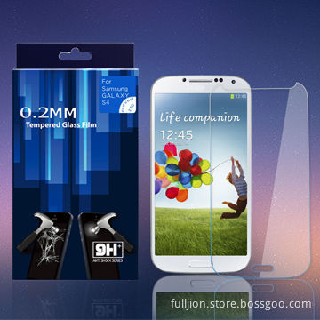 OEM 0.2, 0.3, 0.4mm round angle 2.5D curved edge tempered glass screen protector for Samsung S4